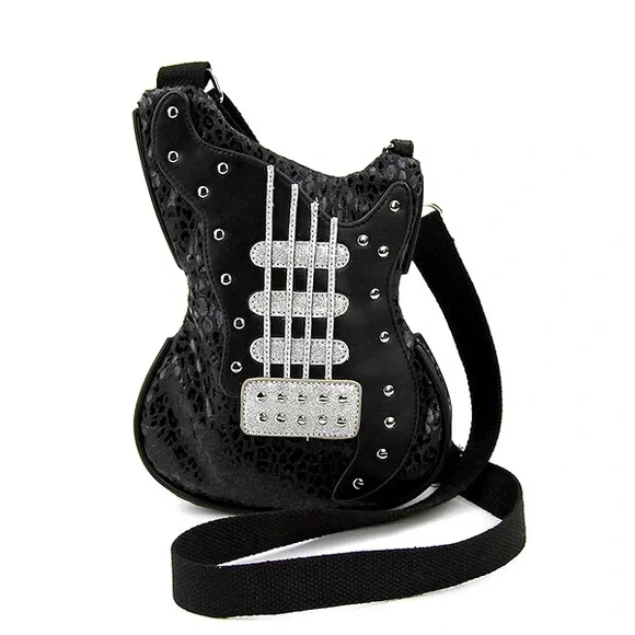 Happy Kids Black Guitar Crossbody Bag - Picture 1 of 3
